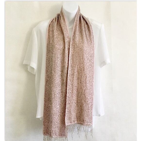 Beaded Women's Scarf Pink Formal Statement Piece 66" Long 6.5" Wide ~ Heavy - Picture 1 of 12